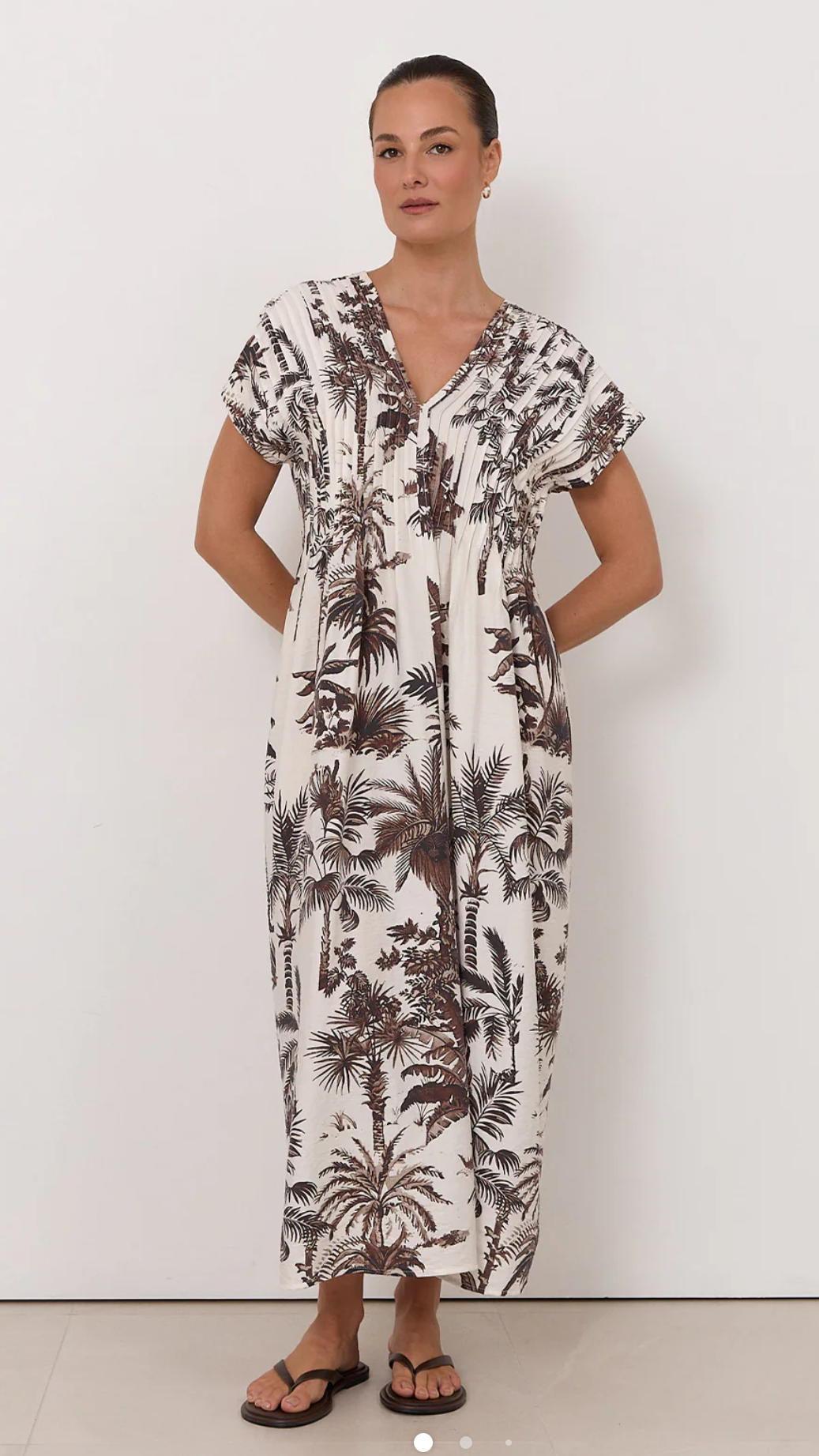 Adorne The Dani Borneo Print Pleated MIDI dress