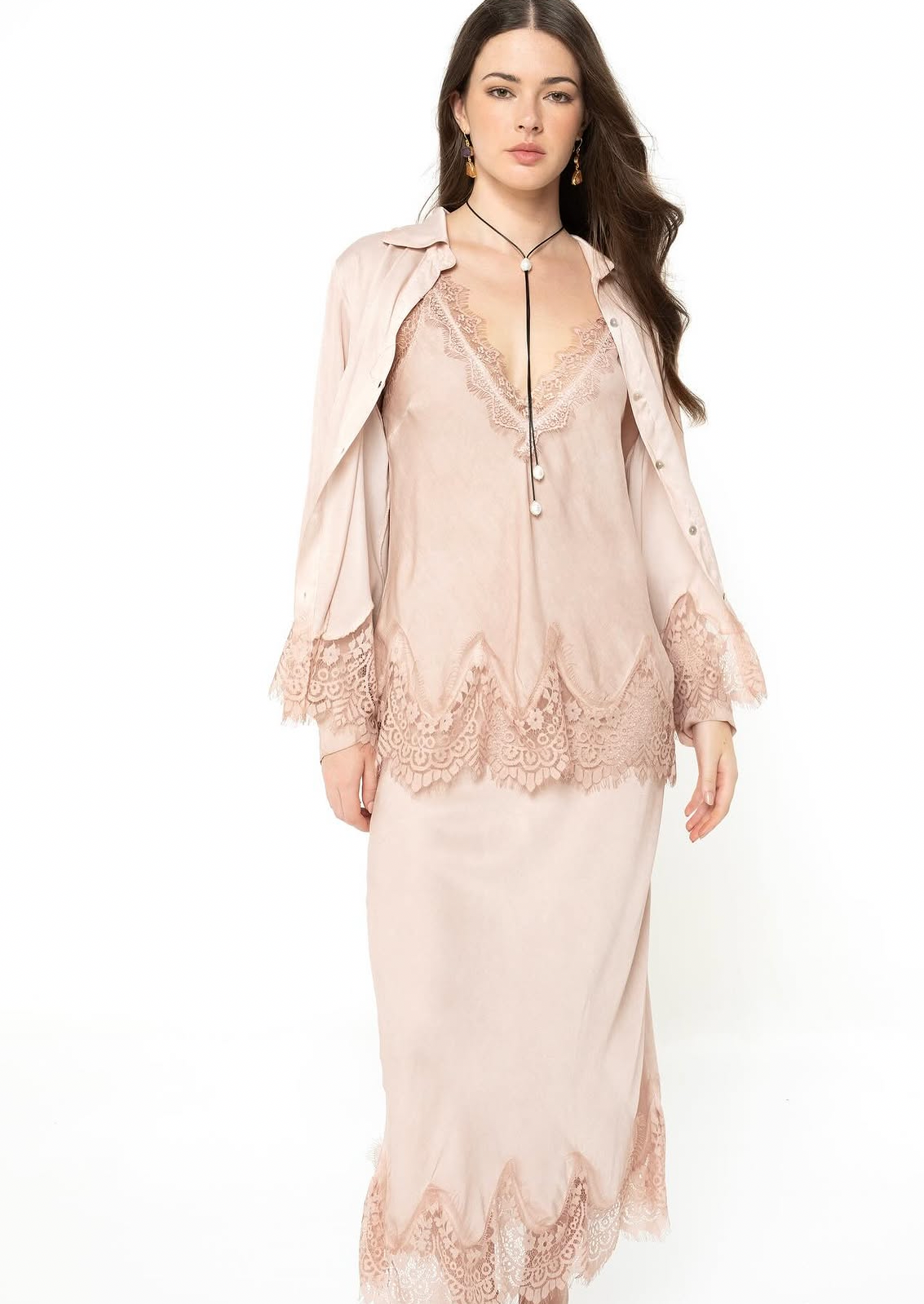 Elizabeth Scott- Satin Camisole with Lace Detail