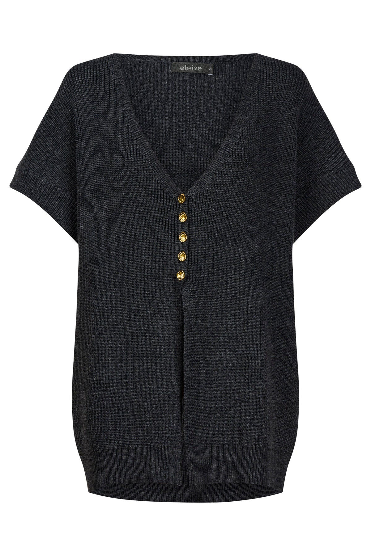 Eb+Ive Berbe Vest Cardigan Charcoal