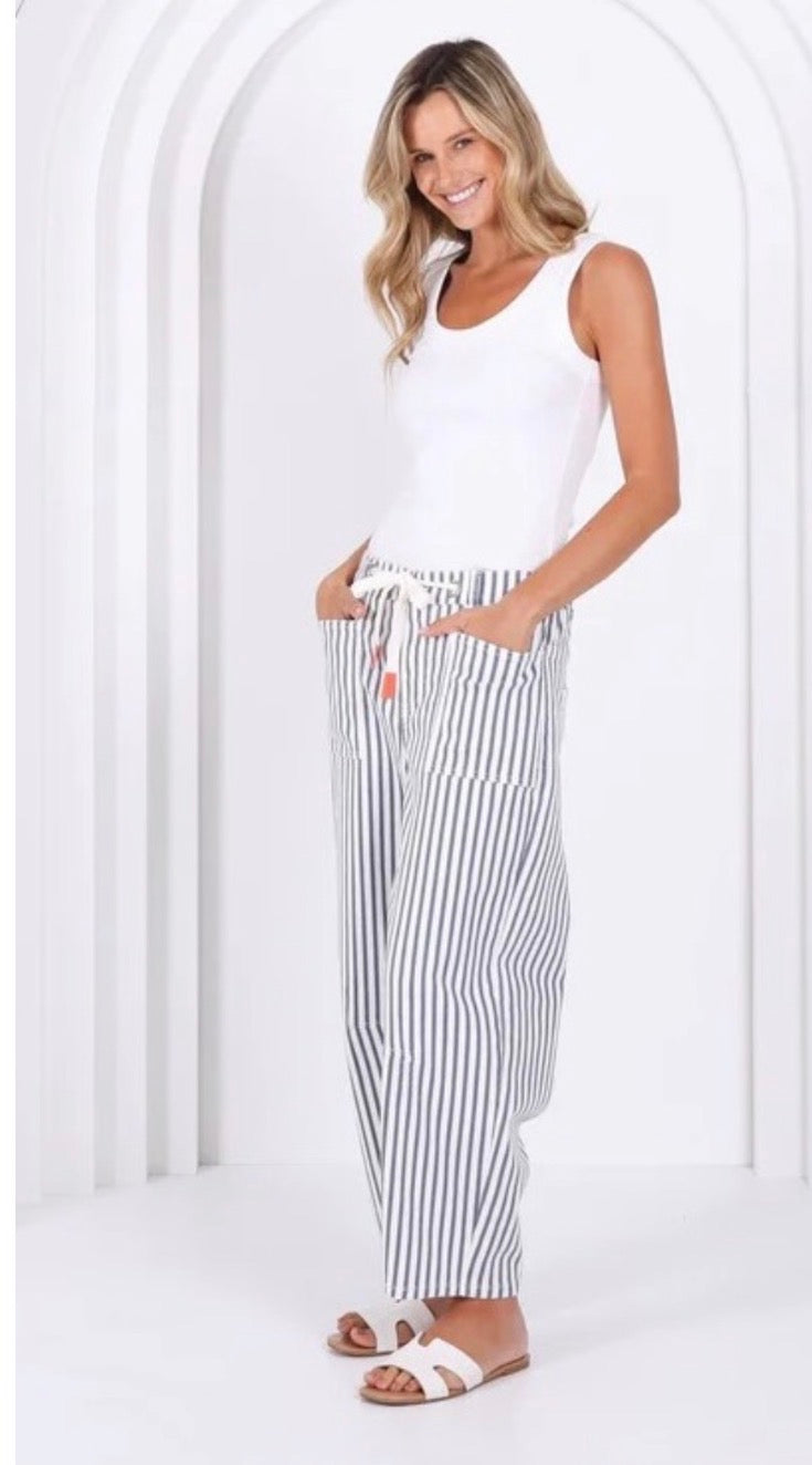 Monaco Carter Barrel Jeans Red and White Stripe