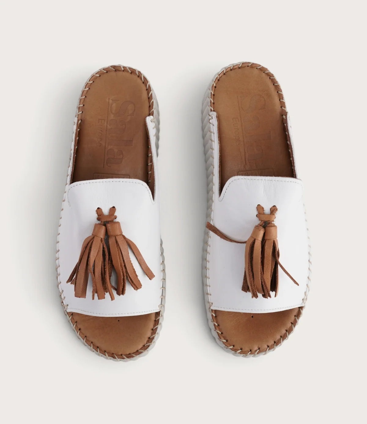 Sala Sonny White Coconut Wedge Slip-Ons
