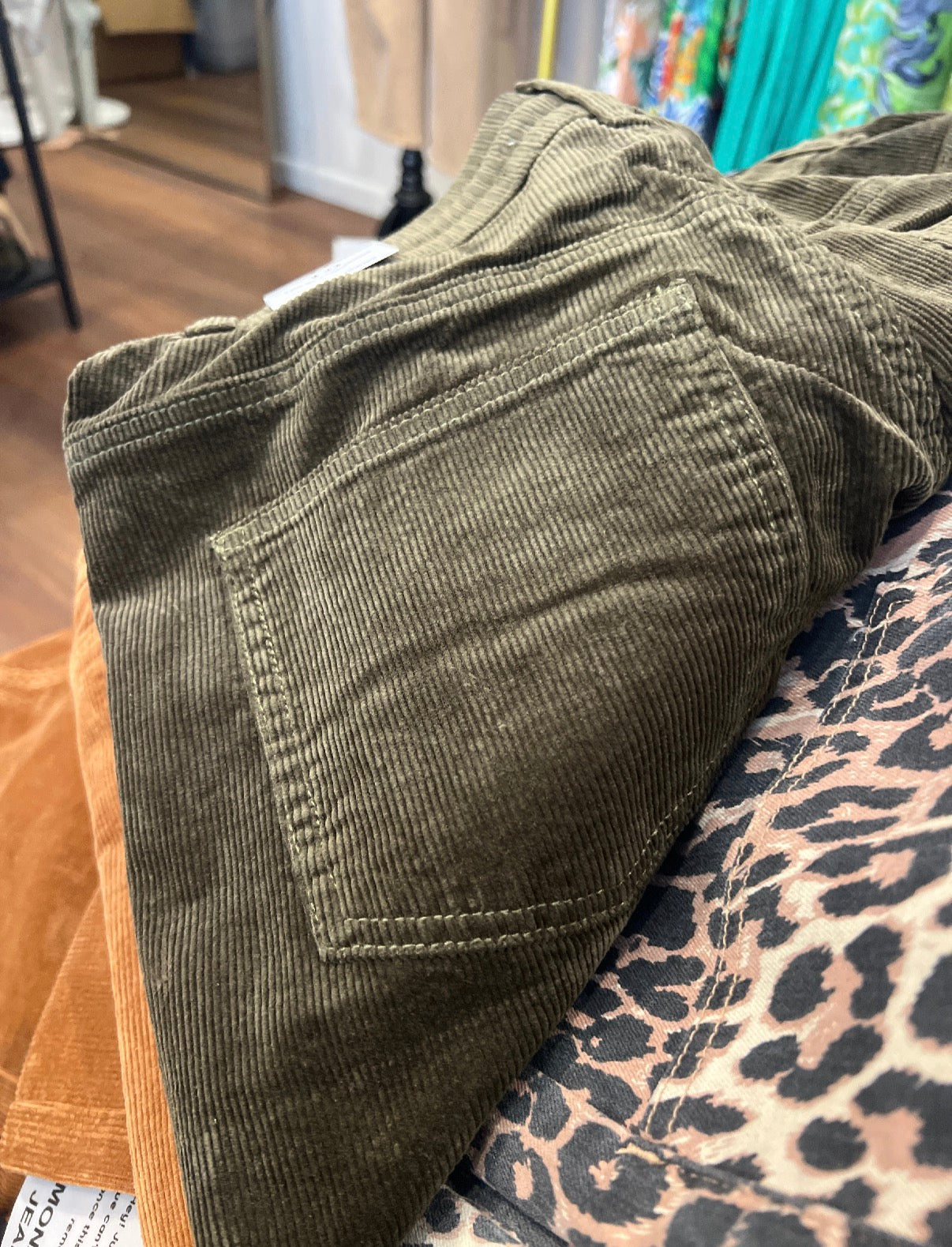 Forrest Green Leo Corduroy Barrel Pants by Monaco Jeans