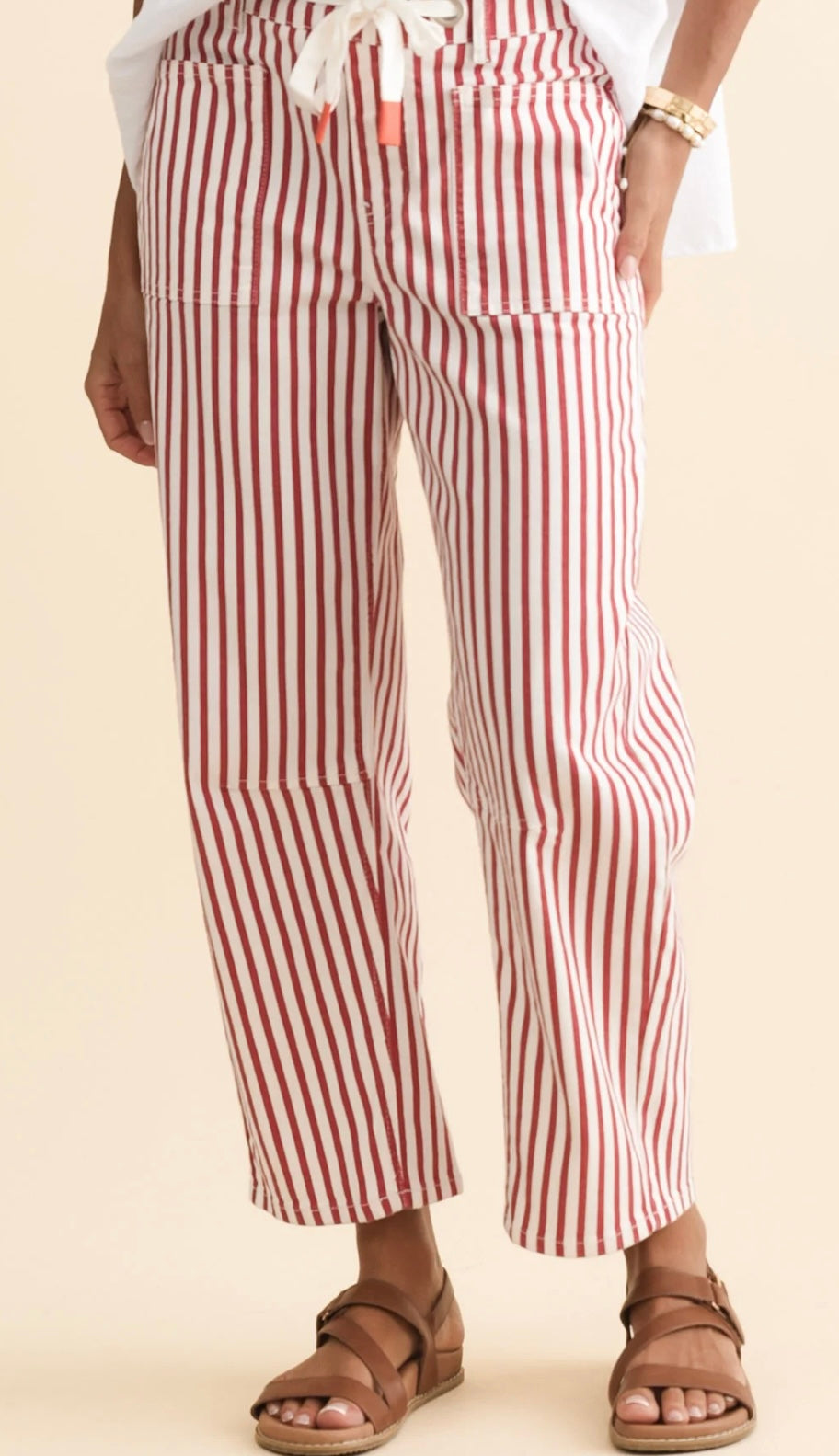 Monaco Carter Barrel Jeans - Navy Stripe