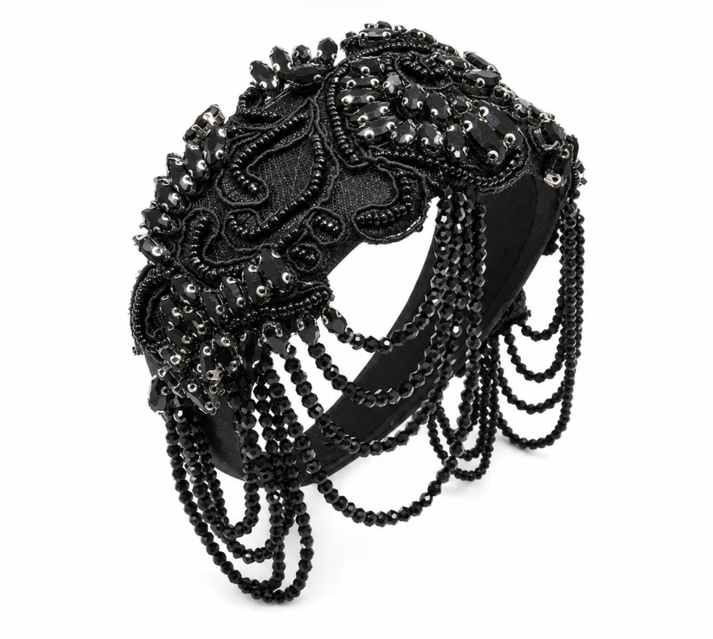 SUNNY HAZEL X HUNTED
Heather Statement Headband, Black Crystal