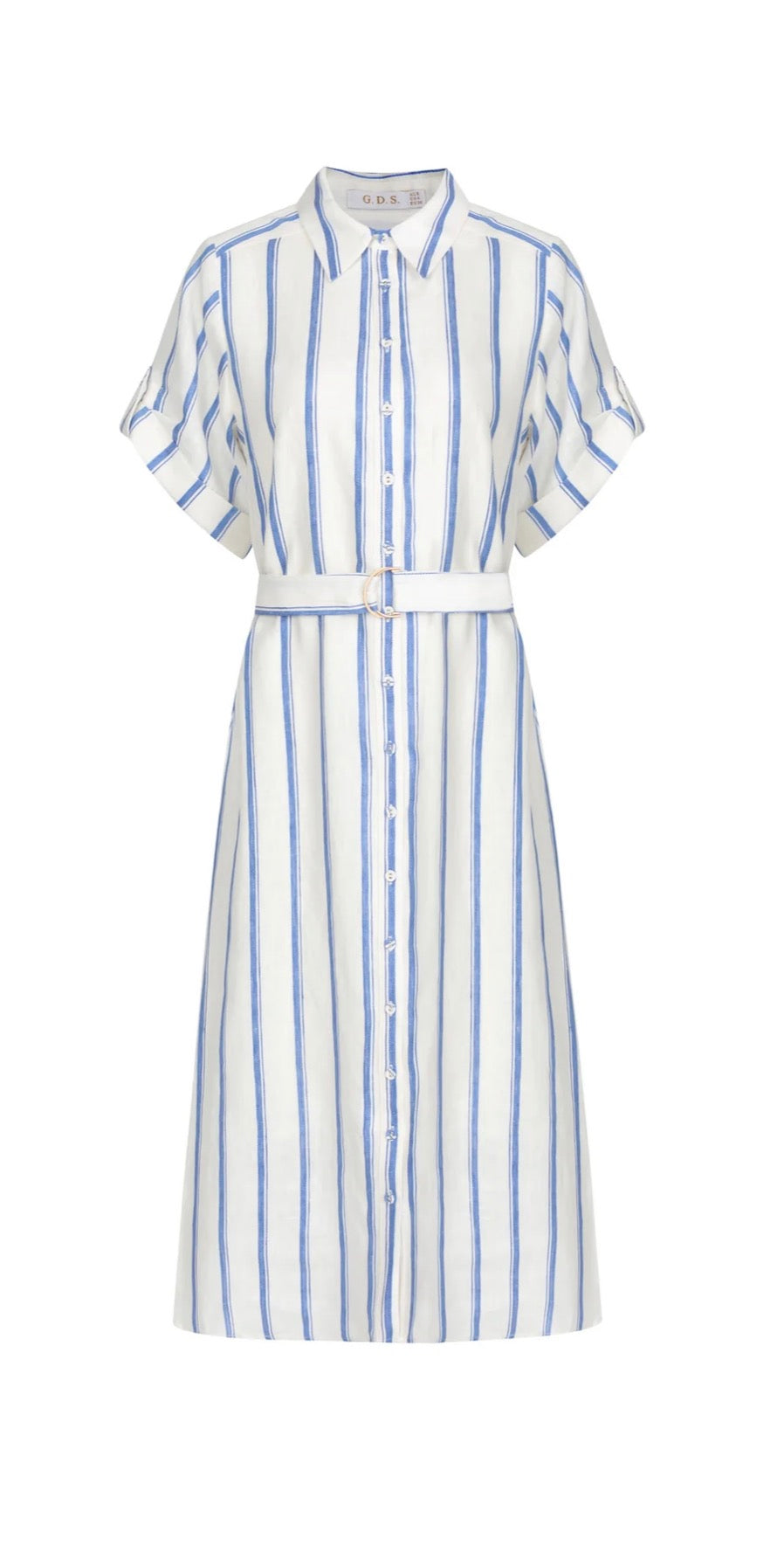 GDS Lyra Linen Dress Blue Stripe