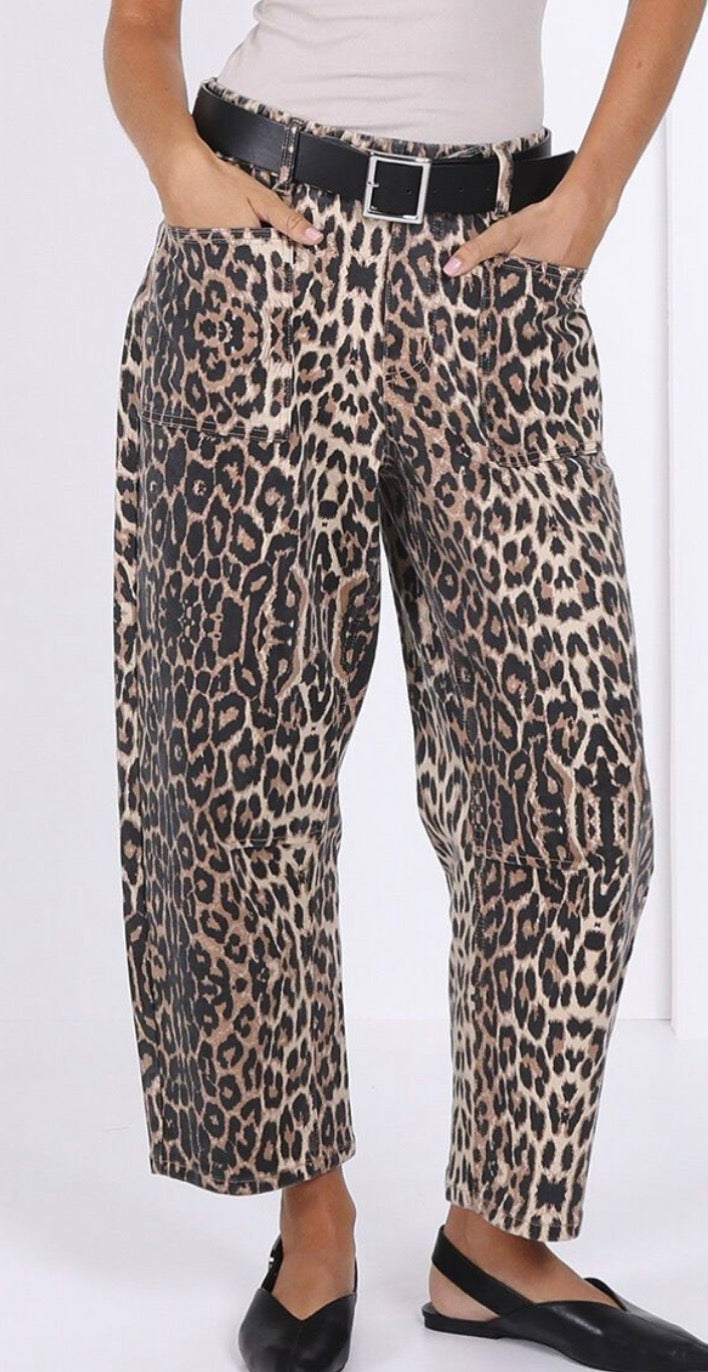 Monaco Barrel Leo Jeans Leopard print