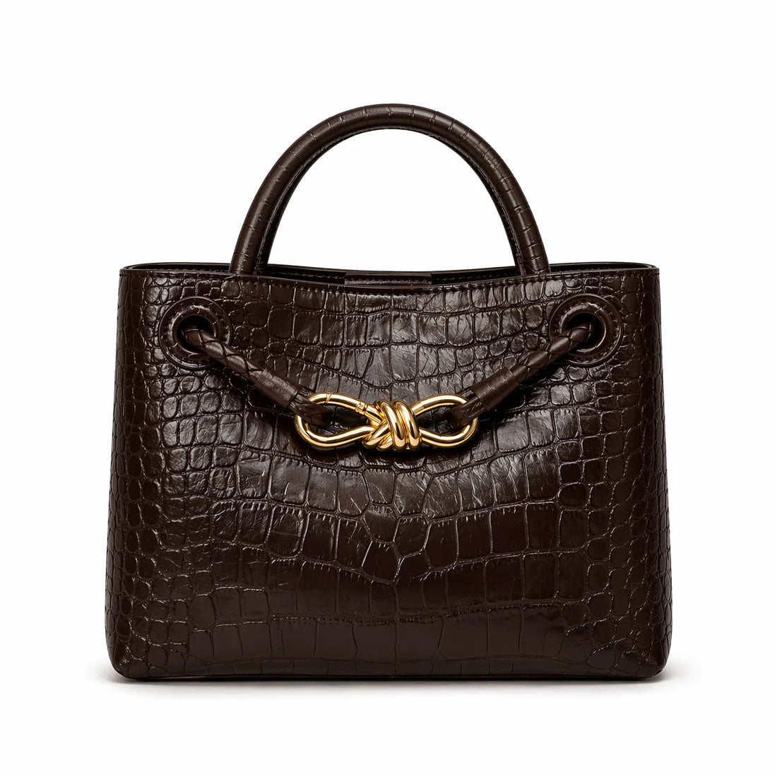 L'Ora D'Oro Chocolate Croc Mini Tote
