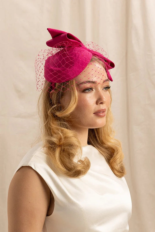 Morgan & Taylor Alina Fascinator (hot pink)