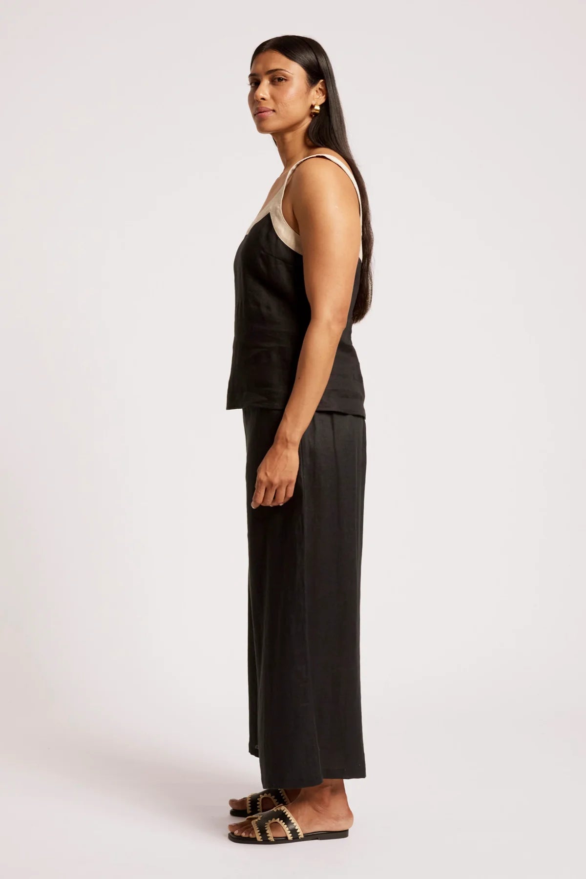 Eb + Eve Maris Splice Tank in Black & Tusk Duo
