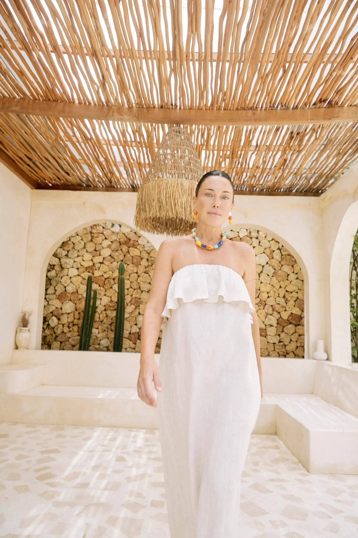 Eb + Eve Maris Strapless Dress in Tusk