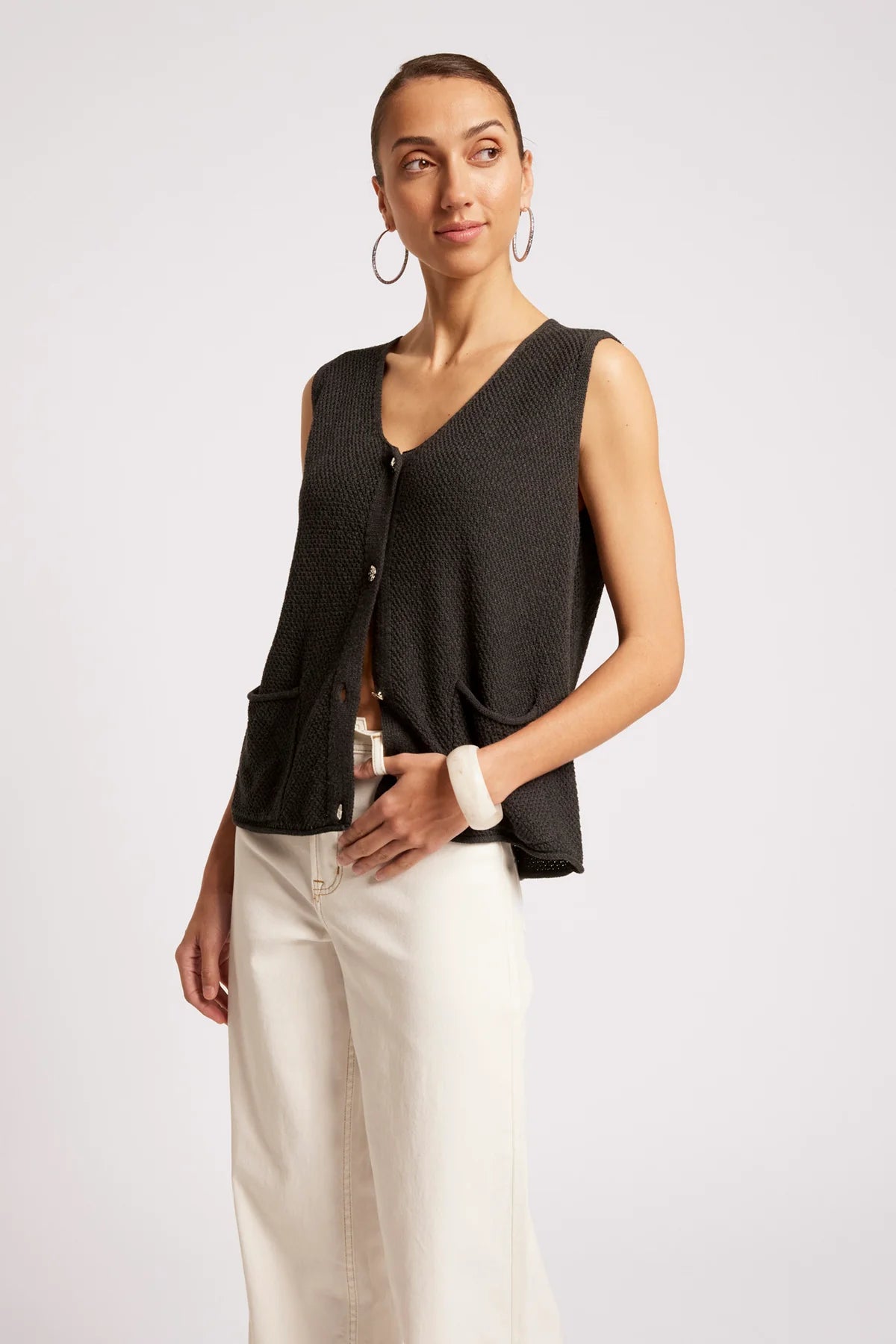 Eb + Eve Maris Knit Vest in Black