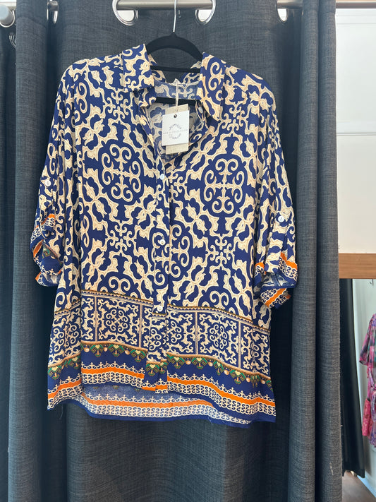 New U Collection Capri Shirt  - Navy