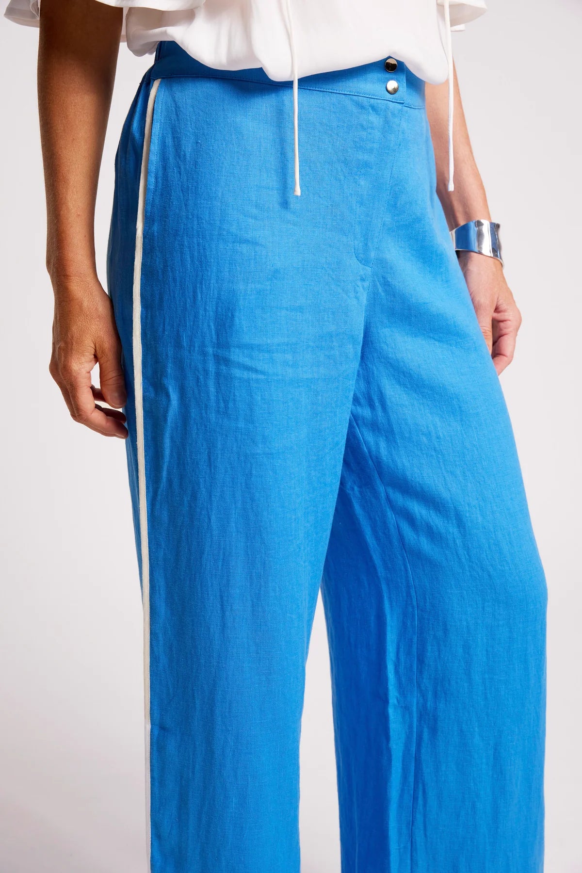 Eb + Eve Maris Splice Pant in Marine & White Duo