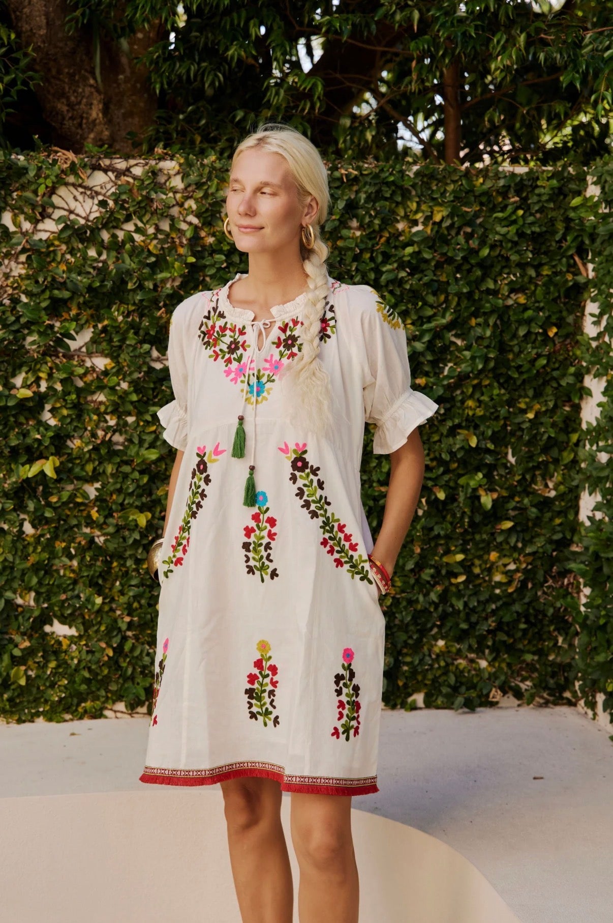 Naudic Spell Isla Embroidery Cotton Dress
