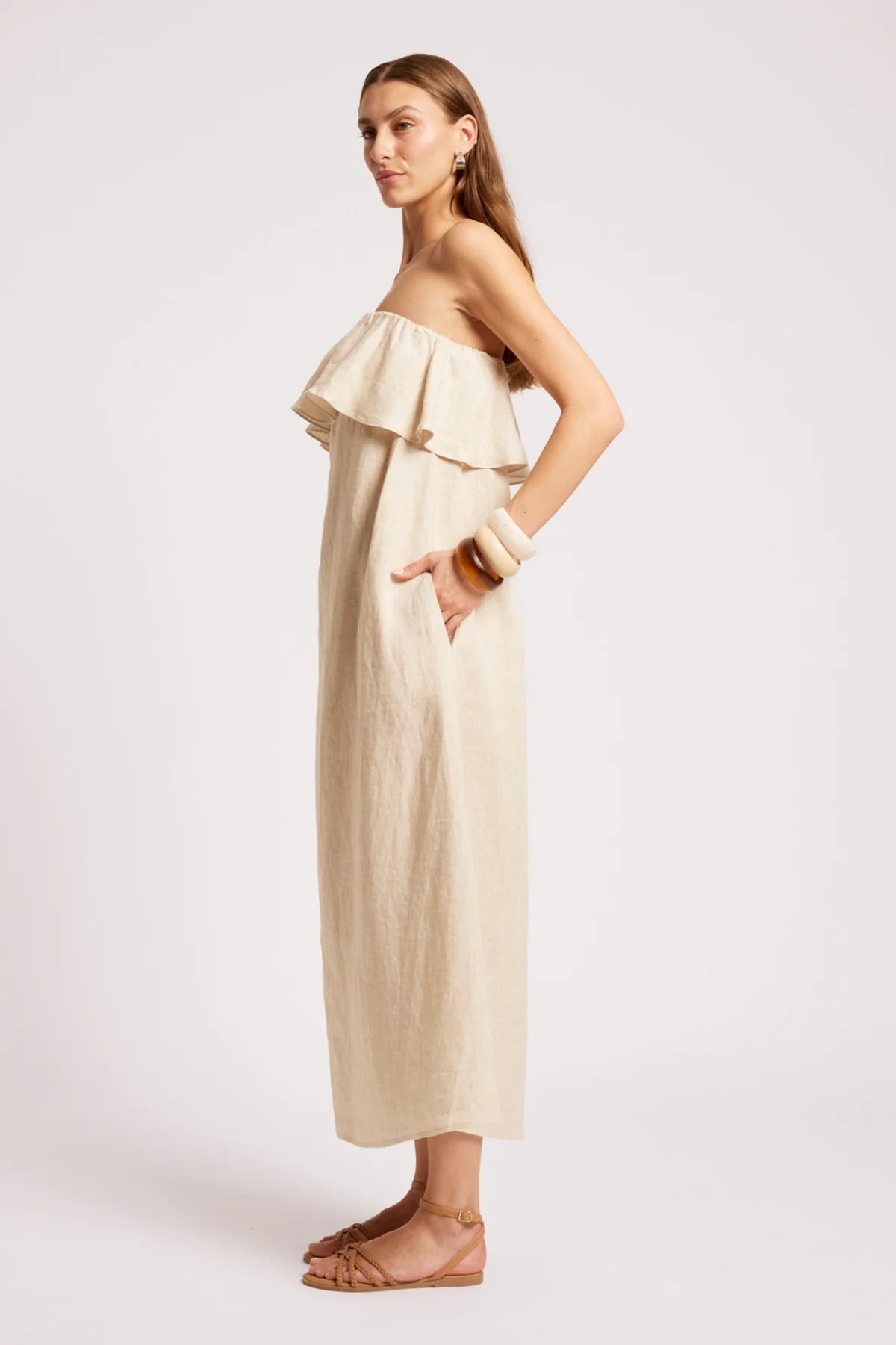 Eb + Eve Maris Strapless Dress in Tusk