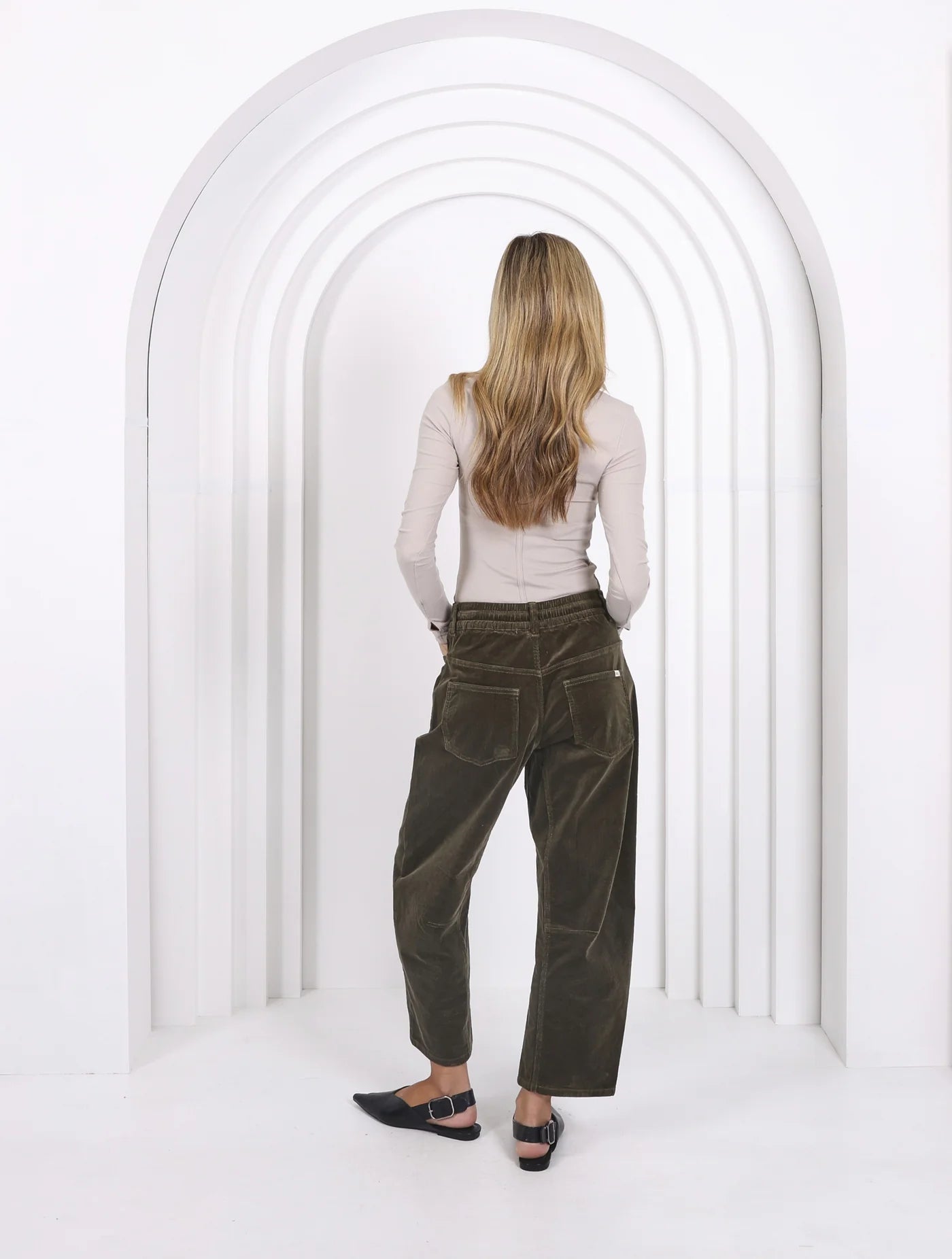 Forrest Green Leo Corduroy Barrel Pants by Monaco Jeans