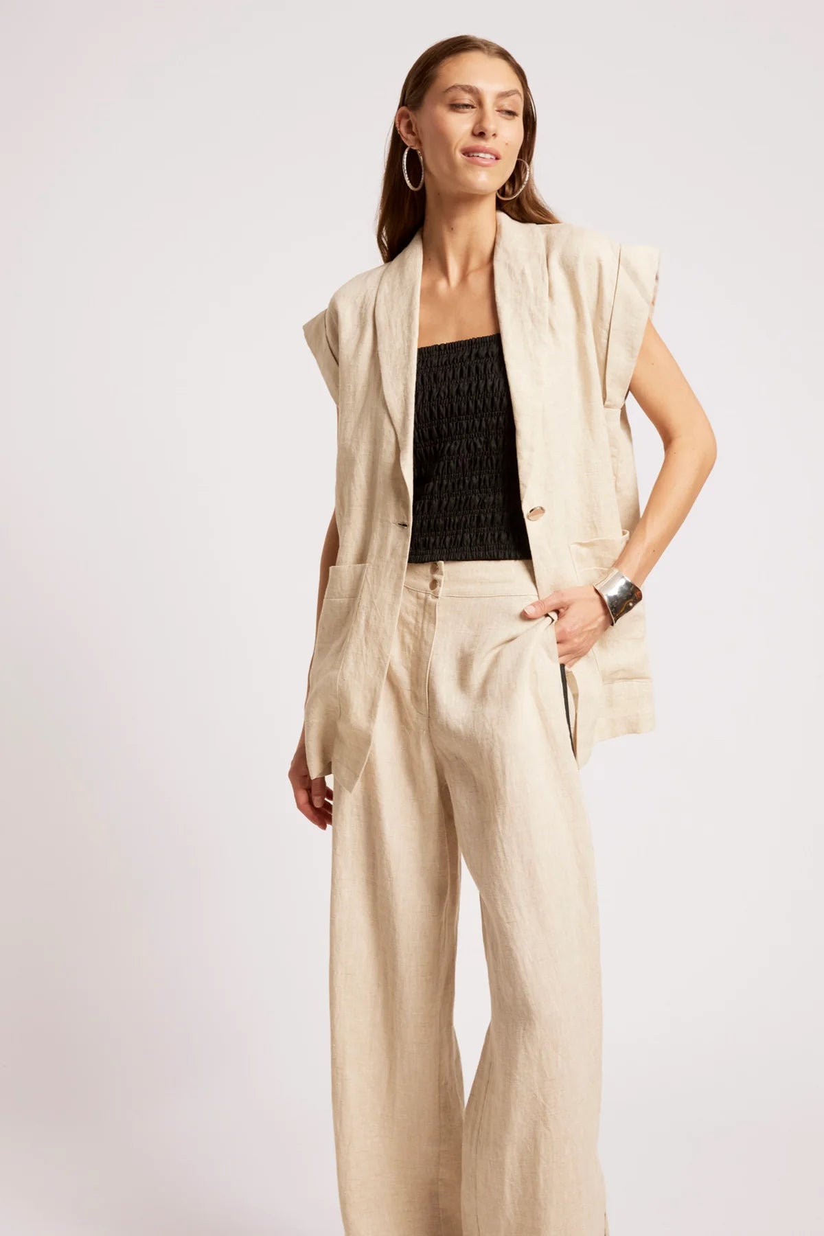 Eb + Eve Maris Blazer Vest in Tusk