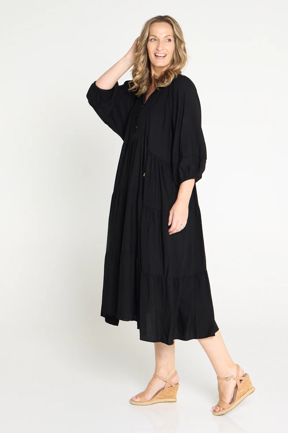 Boho Mata Dress RED GREEN BLACK