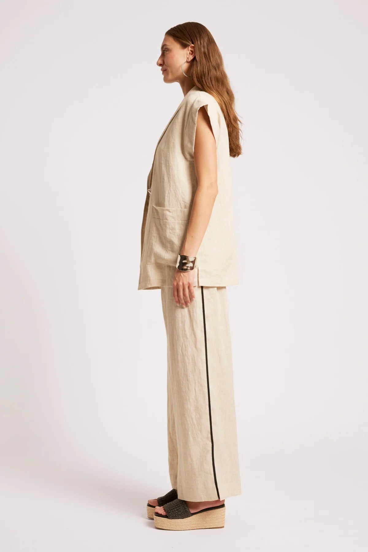 Eb + Eve Maris Blazer Vest in Tusk