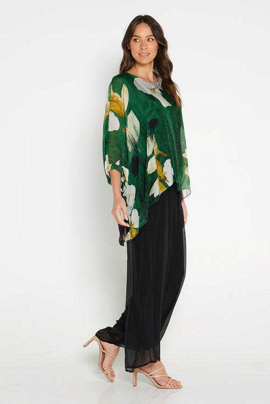 La Strada Arlette Black Silk Pants