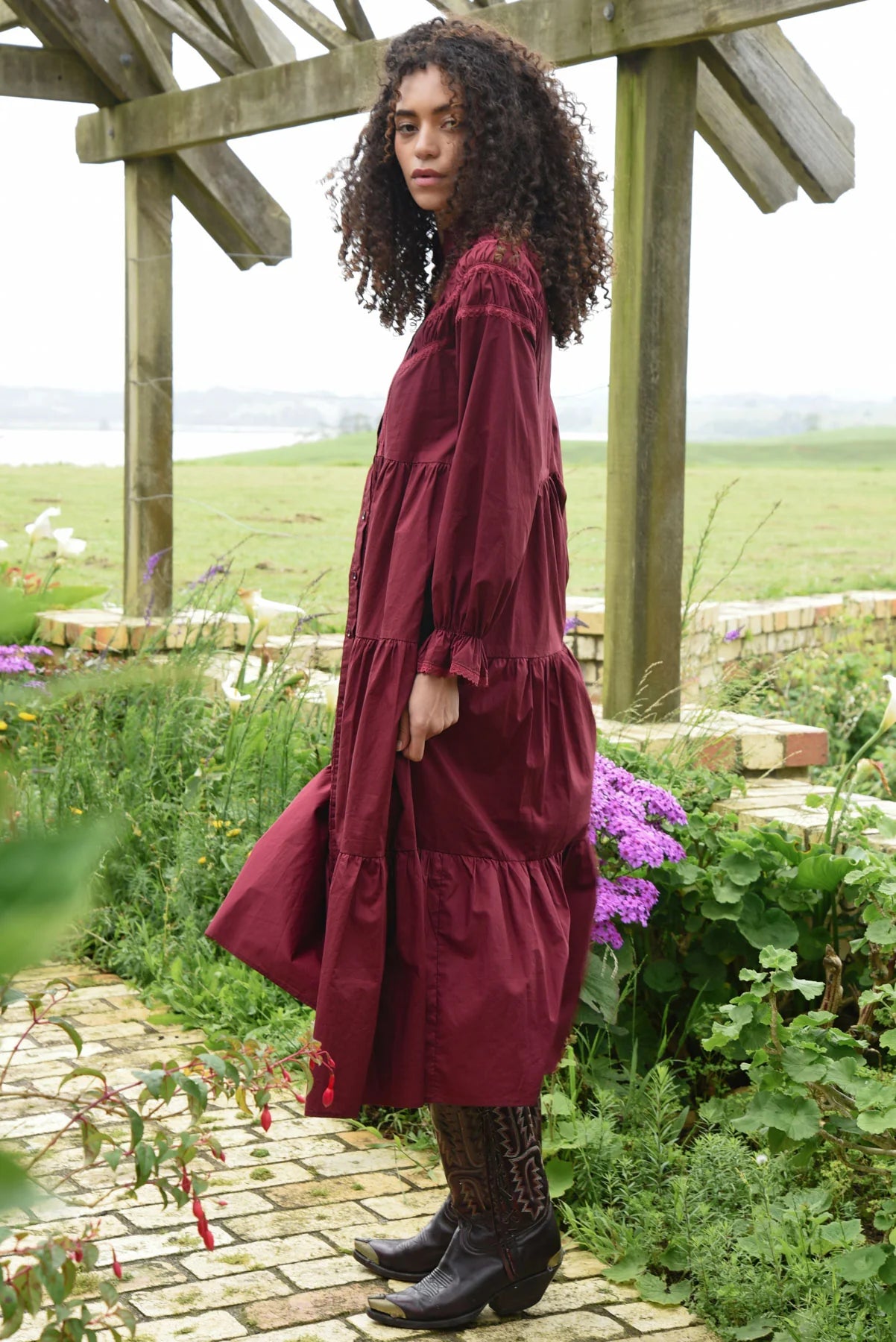 COOP by Trelise Cooper Just a Trace of Lace Dress Maroon