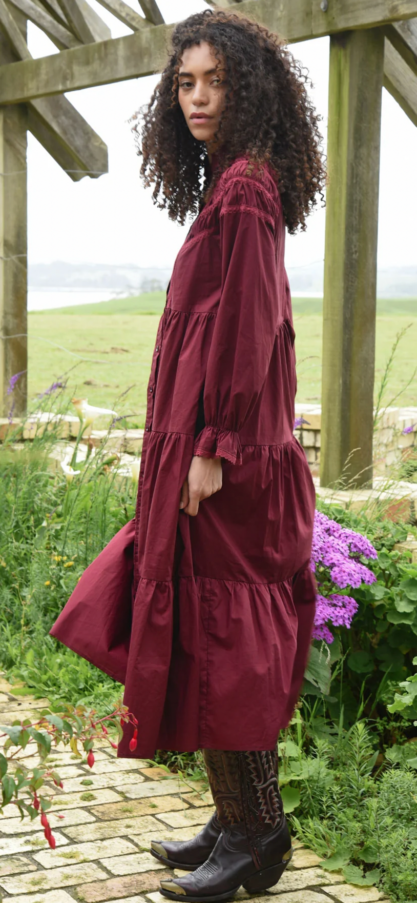 Trelise Cooper Just a Trace of Lace Dress Black or Maroon
