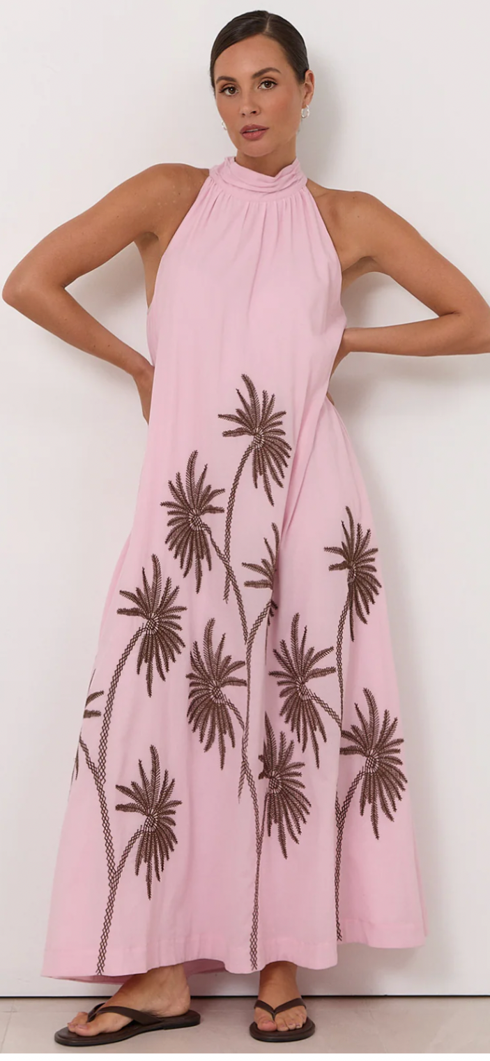 Adorne Kenzi High Neck Maxi Dress
