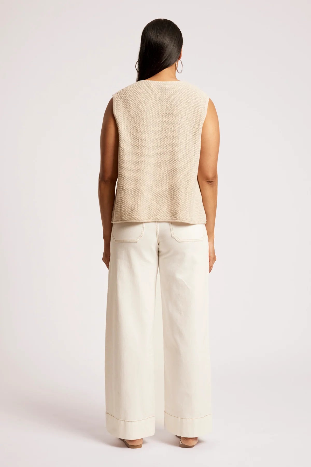 Eb + Eve Maris Knit Vest in Tusk