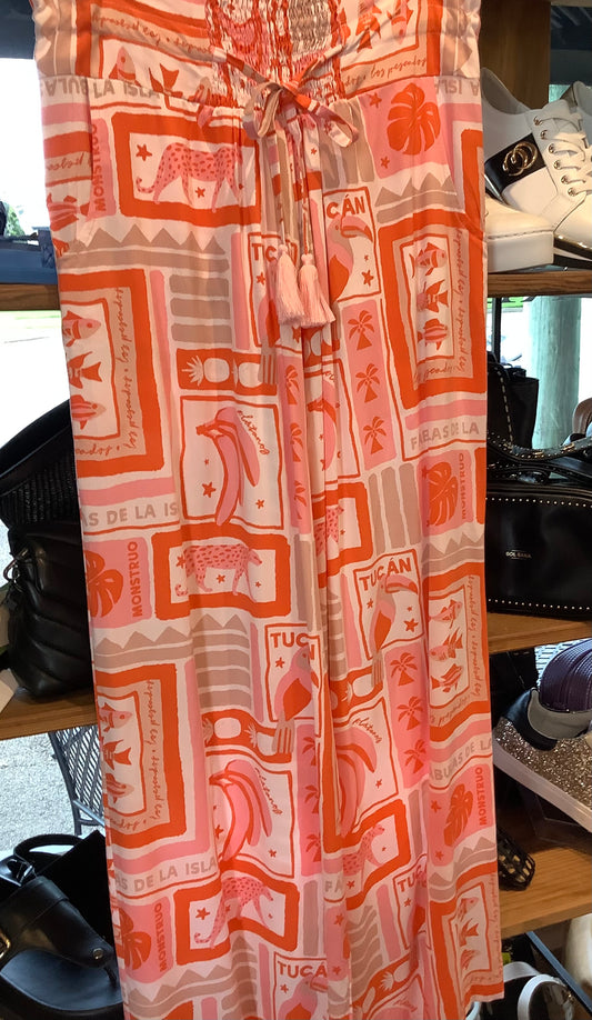 Mango Sunset Tucan Pants - Orange