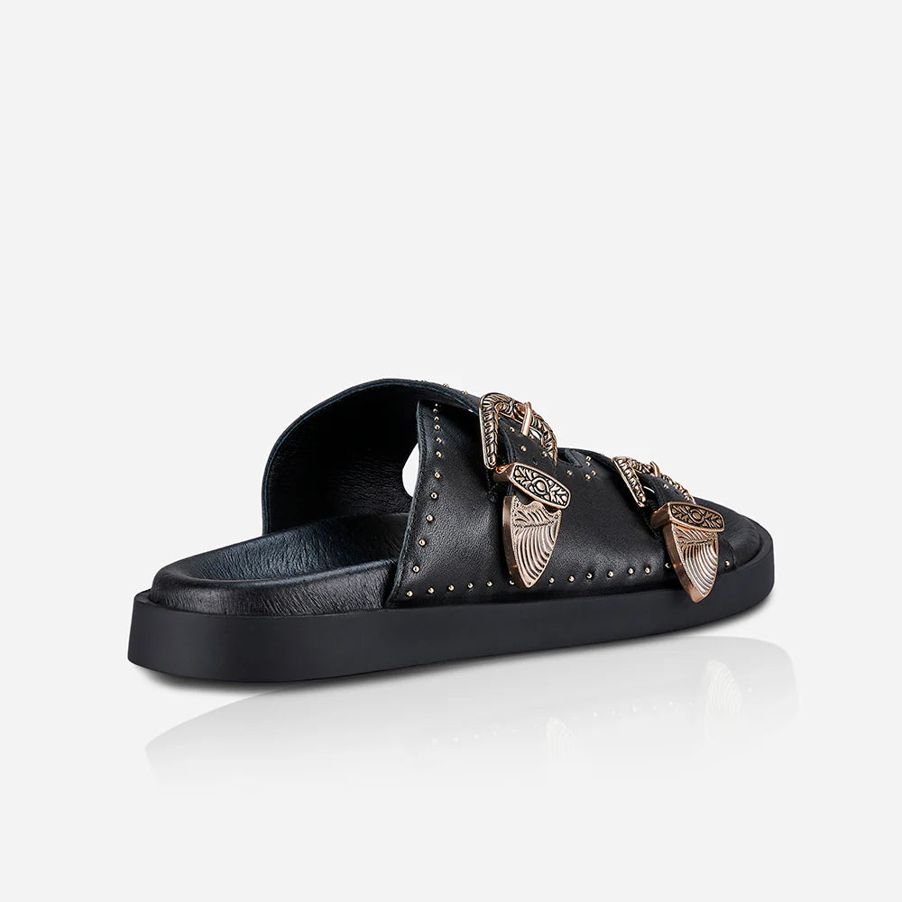 Sol Sana Eastwood Stud Footbed Black/Gold