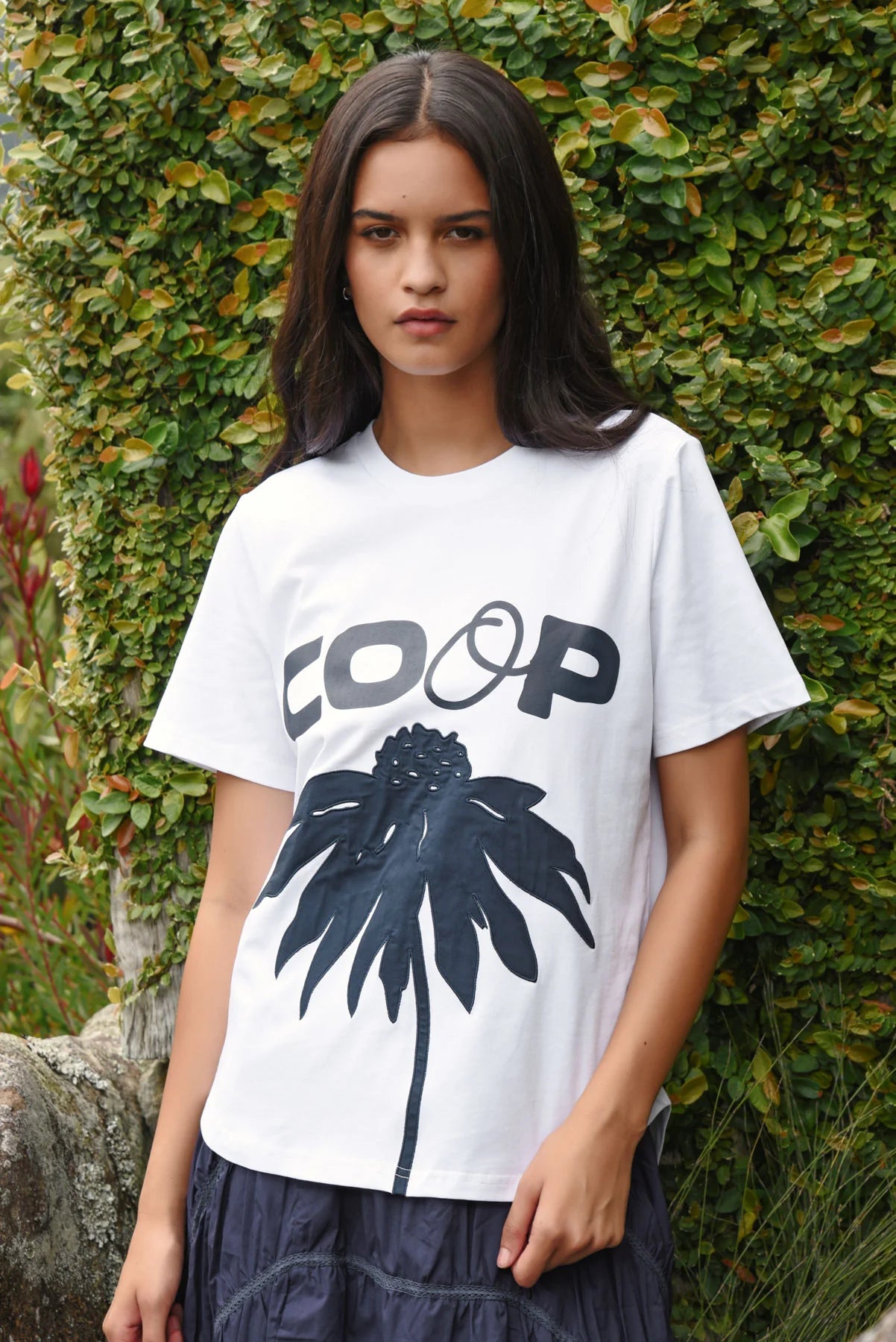 COOP by Trelise Cooper Bloom Service Tee in White & Navy