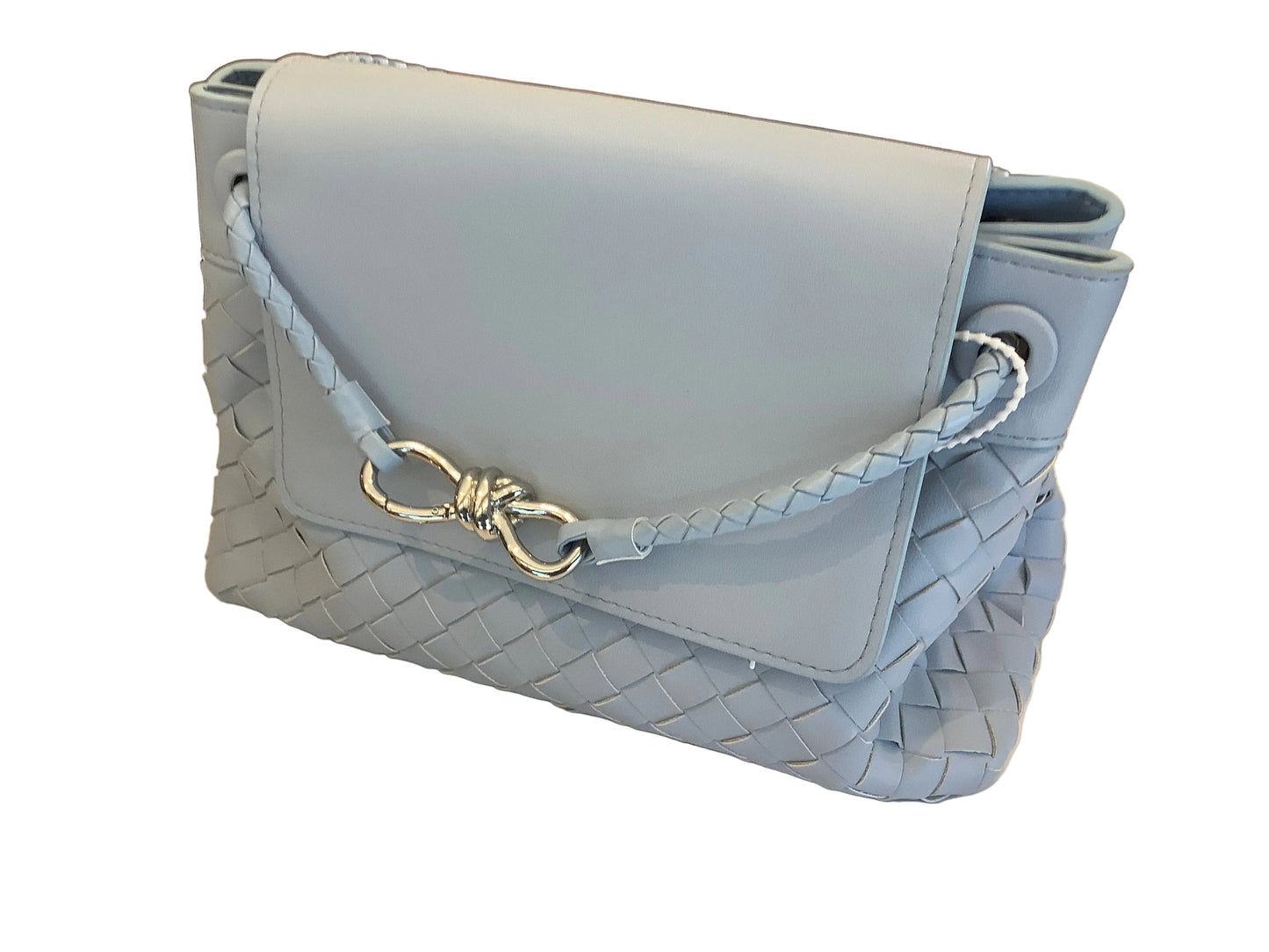 D’ORA L’ORA JACQUI Woven Tote with flap and silver Hardware