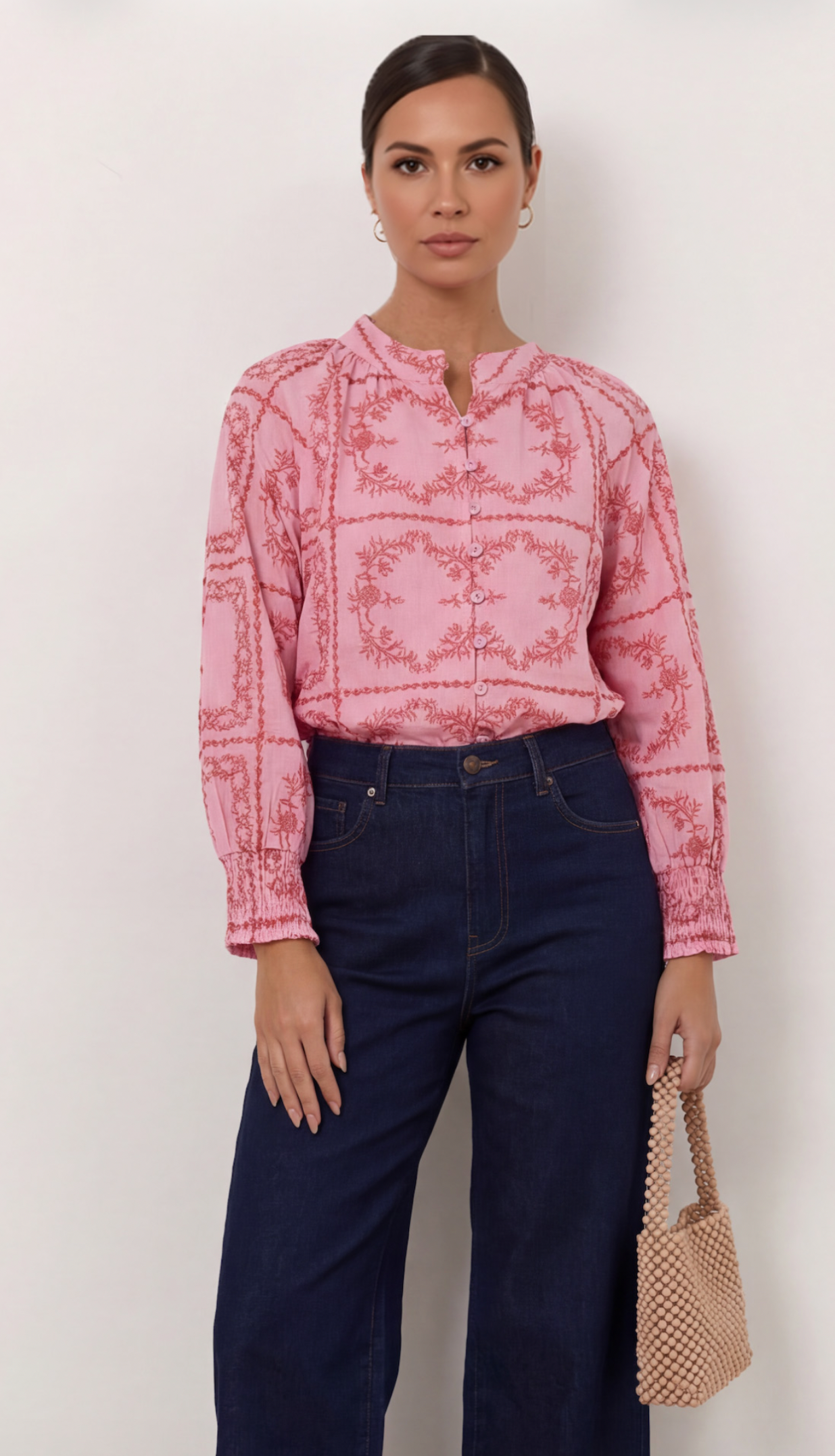 Liberty Rose -Embroidered Top Pink/Rose