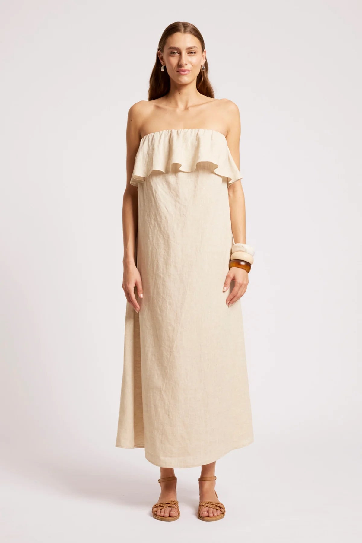 Eb + Eve Maris Strapless Dress in Tusk