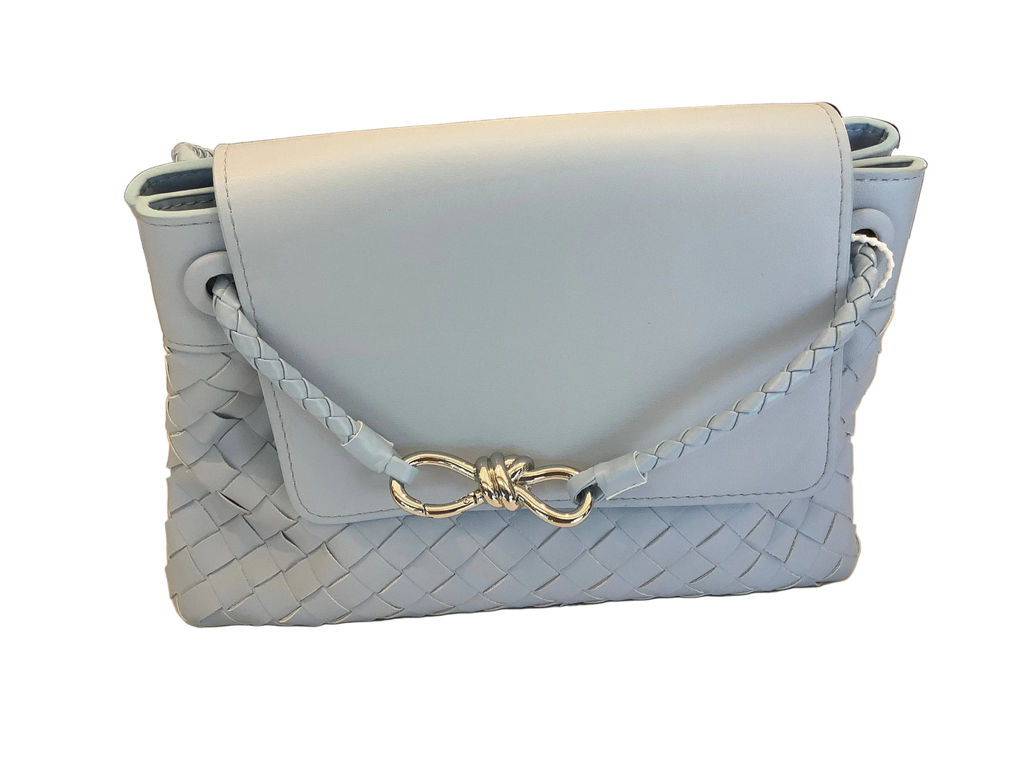 D’ORA L’ORA JACQUI Woven Tote with flap and silver Hardware