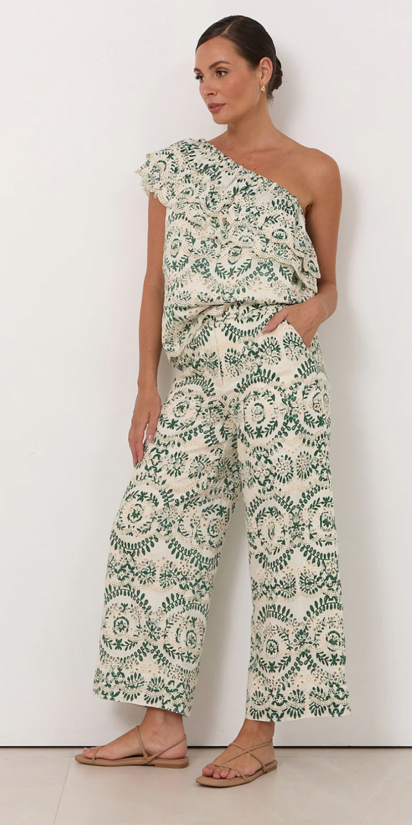 Adorne Agatha Embroidered Crop Pants