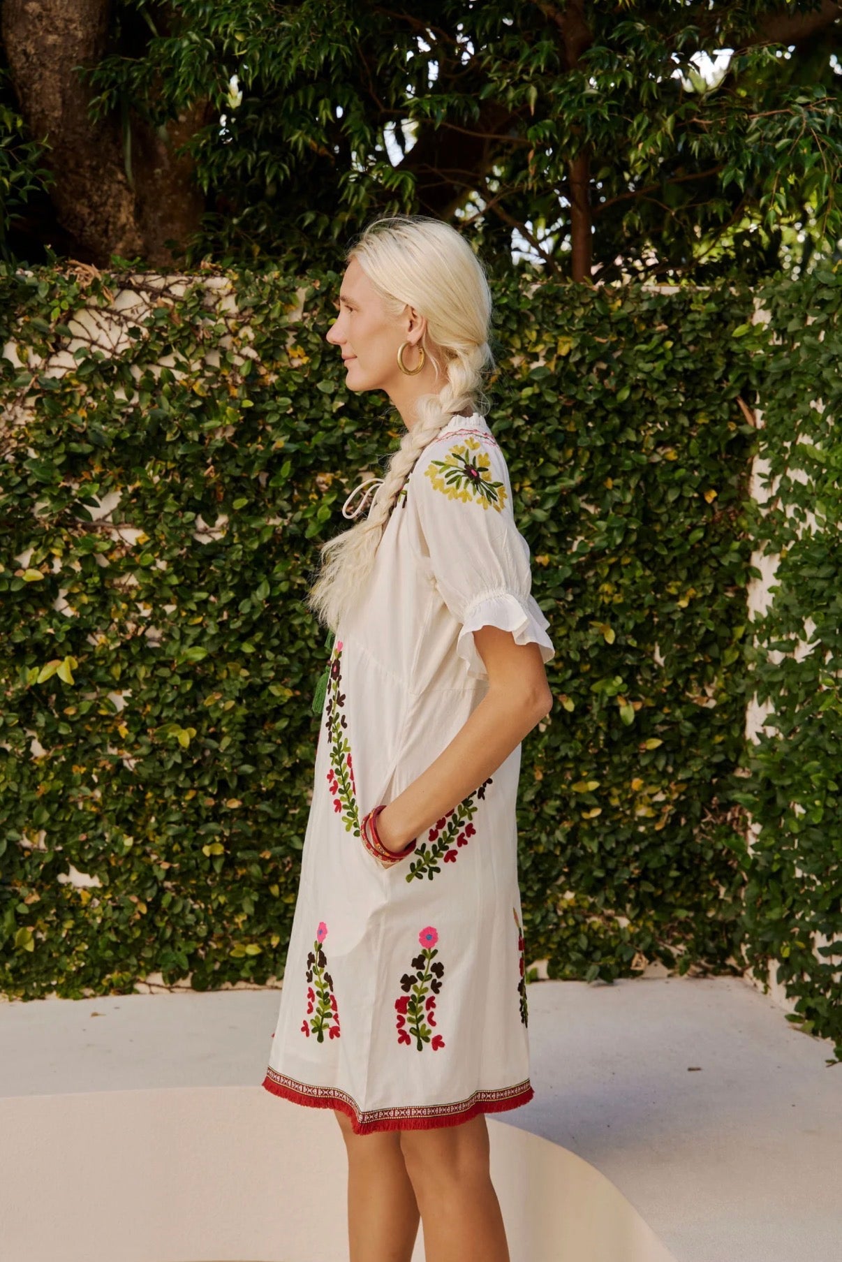 Naudic Spell Isla Embroidery Cotton Dress