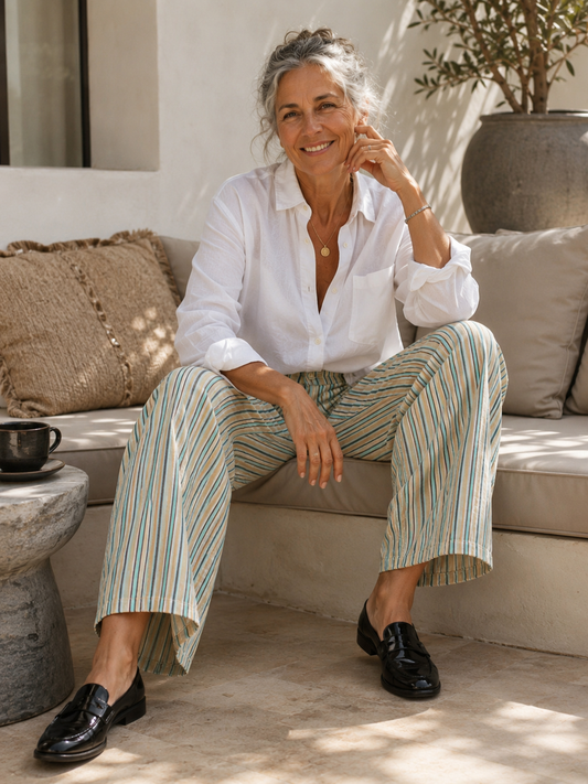Smaibulun Striped Barrel Jeans