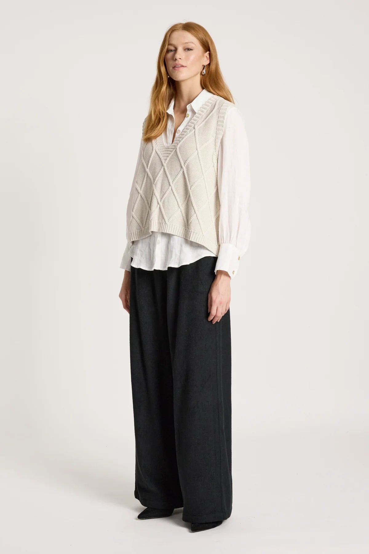 Eb+Ive Liora Knit Vest Bisque