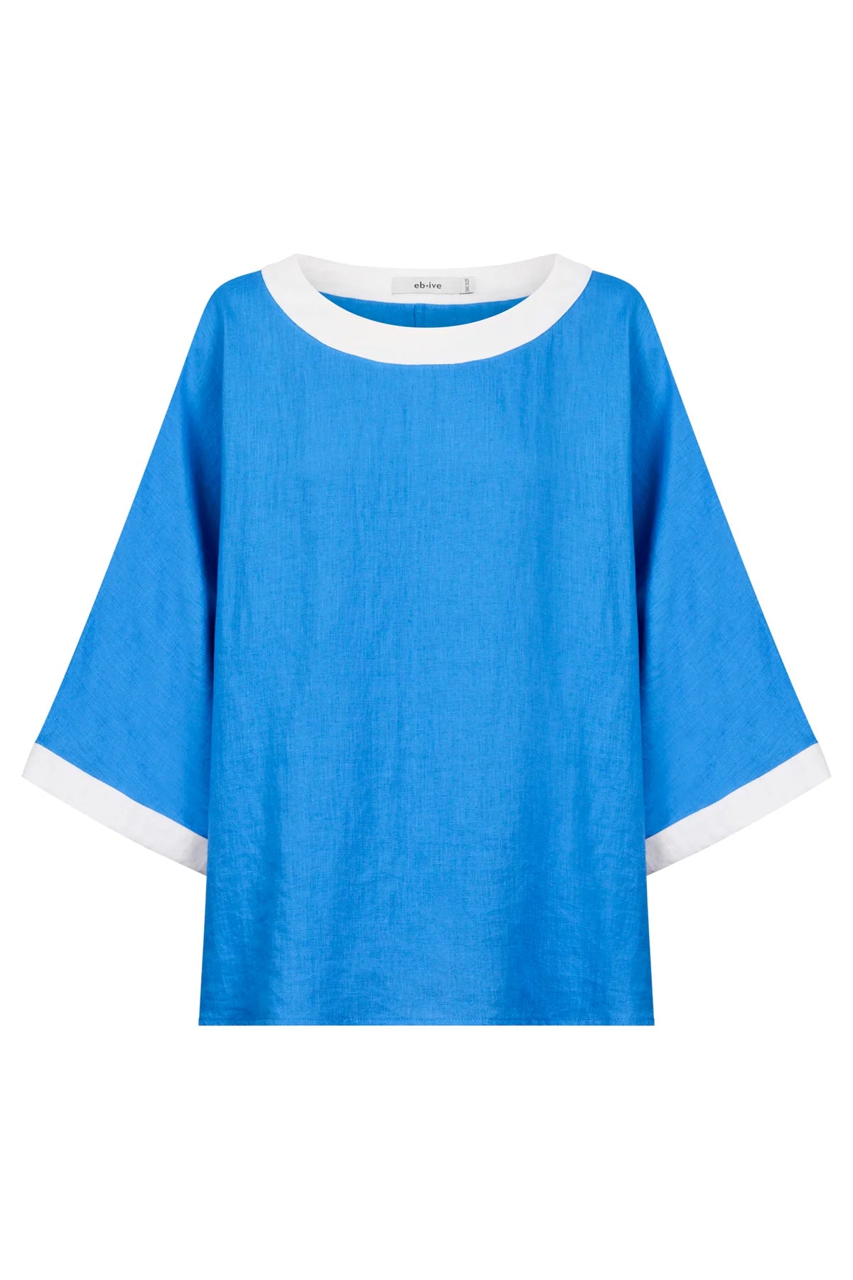 Eb + Eve Maris Relaxed Splice Top in Marine & White (ONE SIZE)