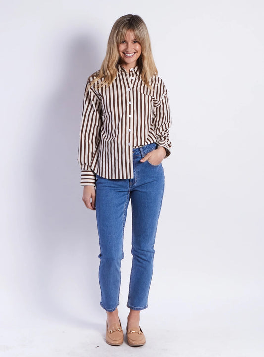 Leoni Ralph Chocolate Strips Shirt