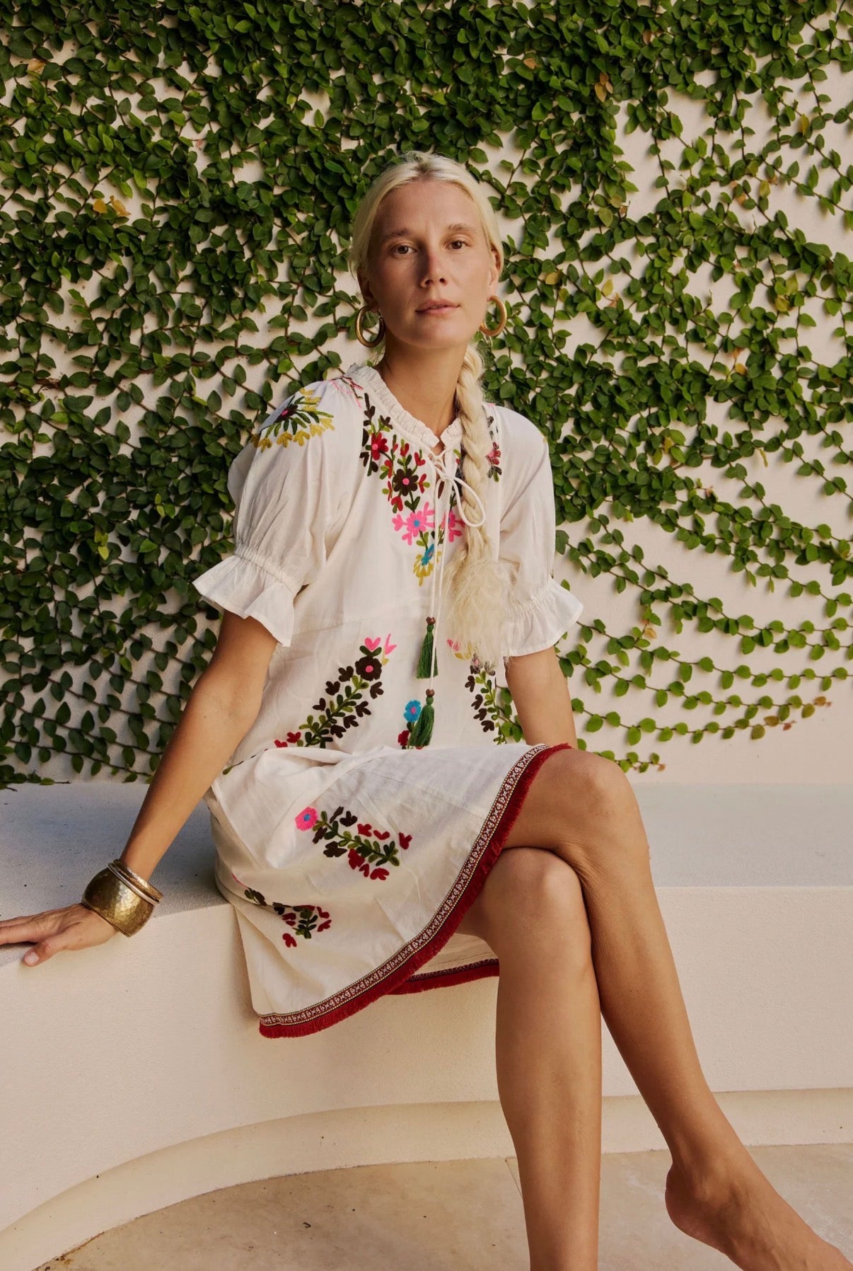 Naudic Spell Isla Embroidery Cotton Dress