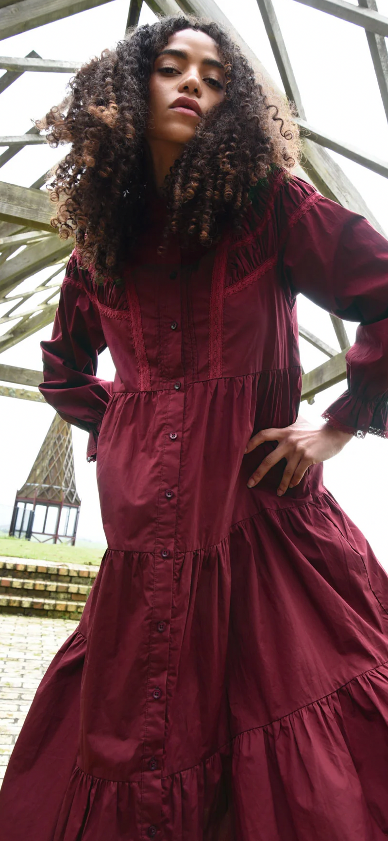 Trelise Cooper Just a Trace of Lace Dress Black or Maroon