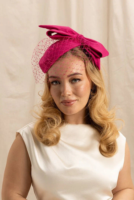Morgan & Taylor Alina Fascinator (hot pink)