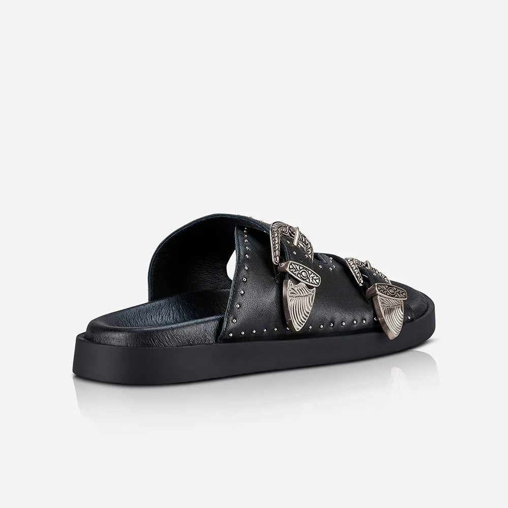 Sol Sana Eastwood Stud Footbed Black/Silver
