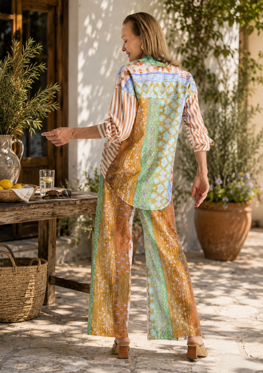 Zaket & Plover Wide Leg Pant Riverside Pattern Clash