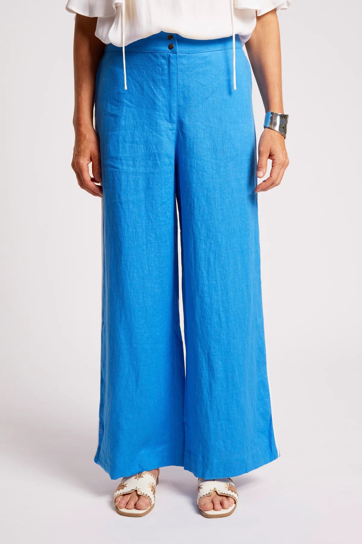 Eb + Eve Maris Splice Pant in Marine & White Duo