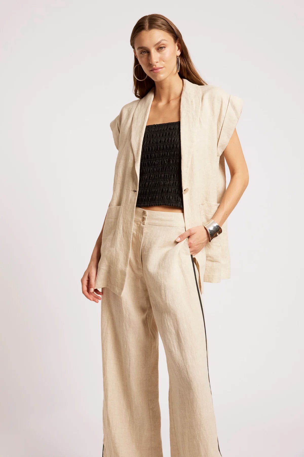 Eb + Eve Maris Blazer Vest in Tusk