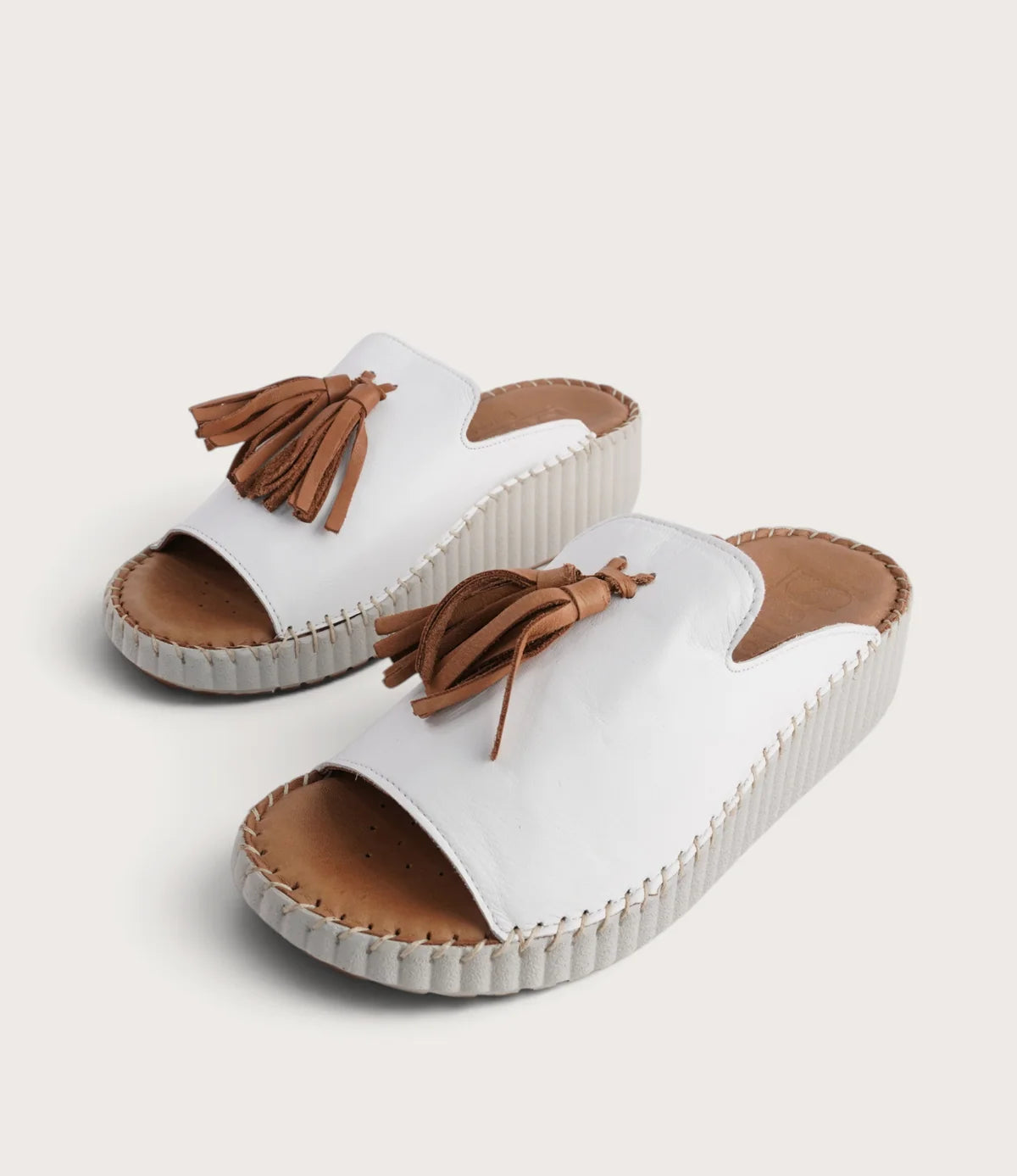 Sala Sonny White Coconut Wedge Slip-Ons