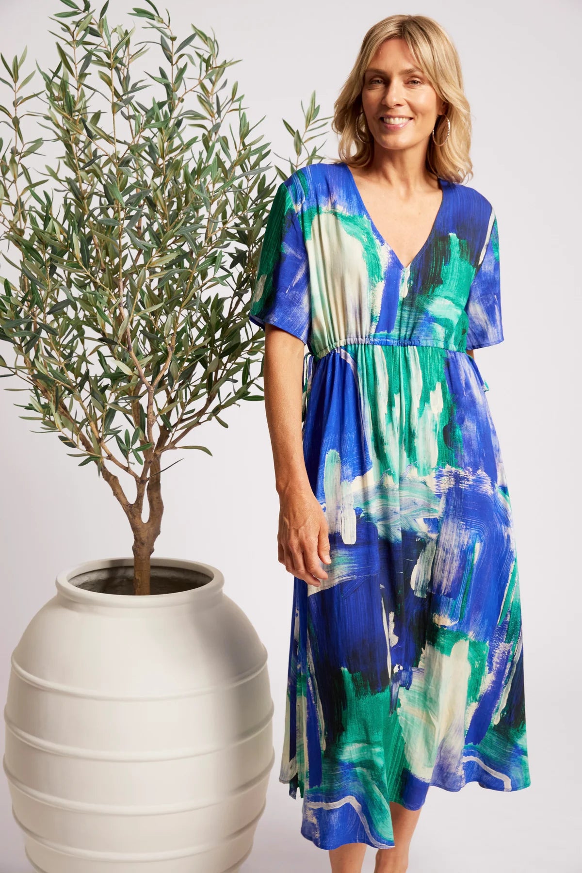 Eb + Eve Palmera Tie Maxi Dress in Seafoam
